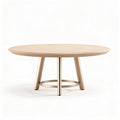 Round coffee table with wooden top and metal legs 80 x 80 x 45cm