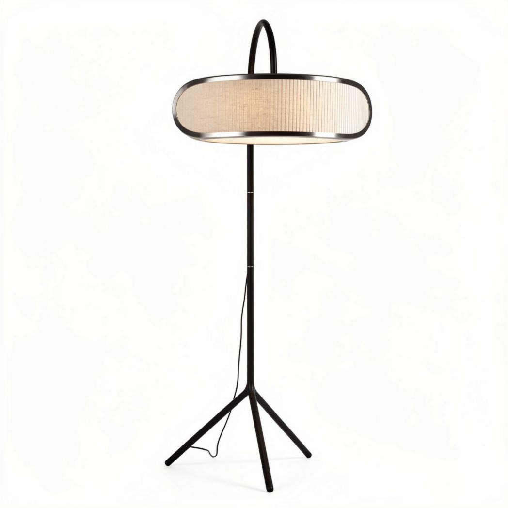Floor lamp with fabric shade and metal tripod stand 150 x 50 x 180cm