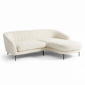 Contemporary sectional sofa in cream fabric with metal legs 200 x 100 x 75cm
