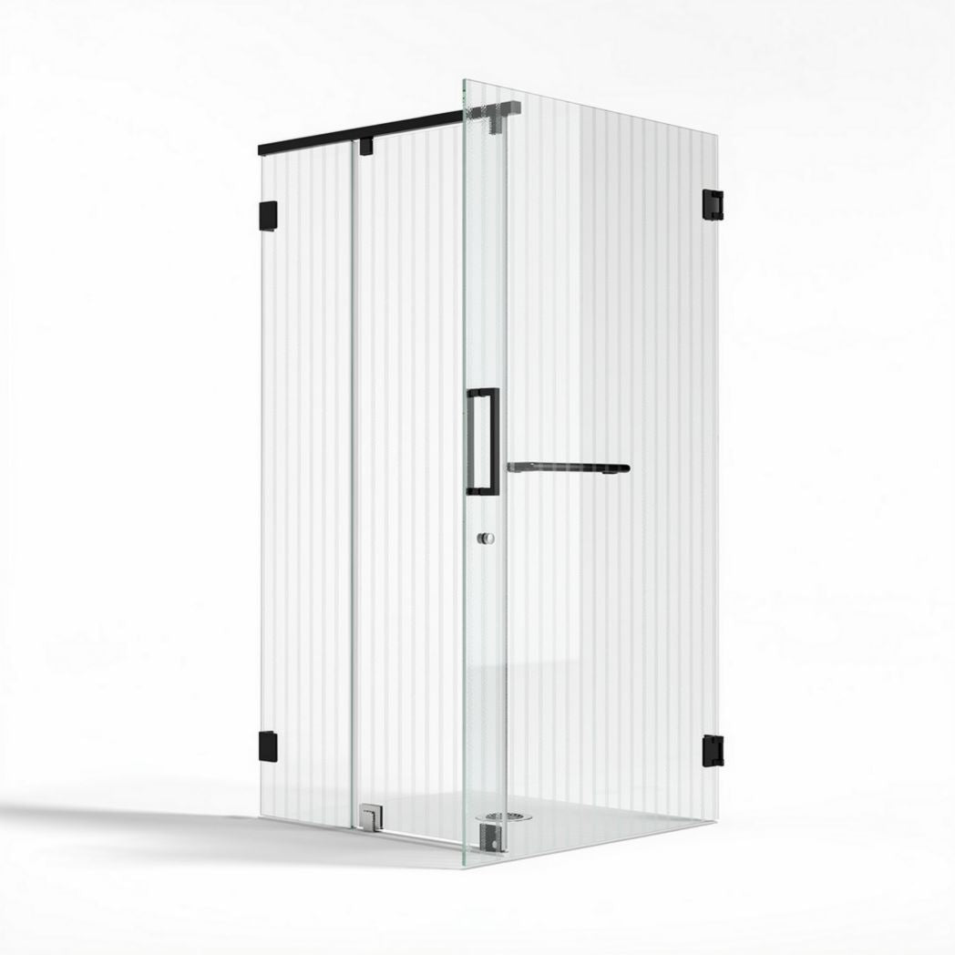 Frameless glass shower enclosure with sliding door 90 x 90 x 200cm clear finish