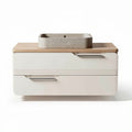 Bathroom vanity with ceramic sink and wooden top 80 x 45 x 30cm