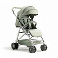 Lightweight folding stroller with adjustable canopy in sage green 70 x 50 x 100cm