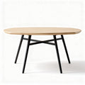 Wooden oval dining table with black metal legs 150 x 90 x 75cm
